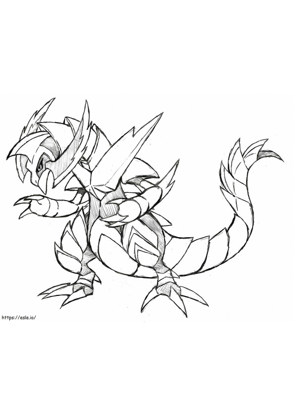 Mega Haxorus Pokemon  coloring page