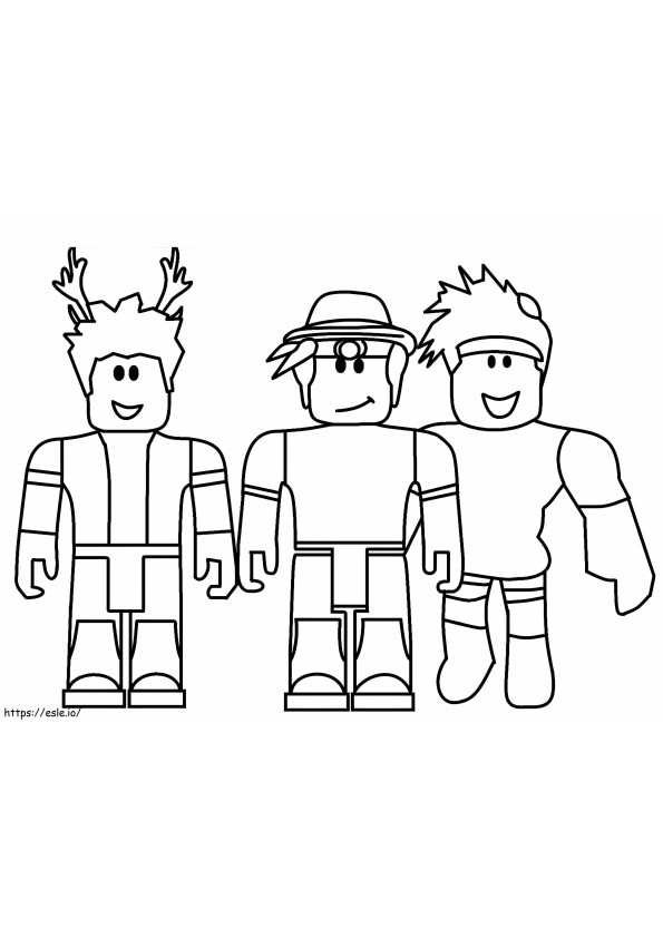 Three Roblox coloring page