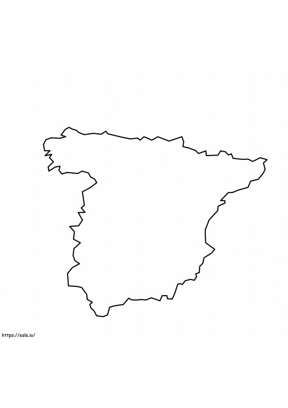 Espanjan kartta värillisiksi värityskuva