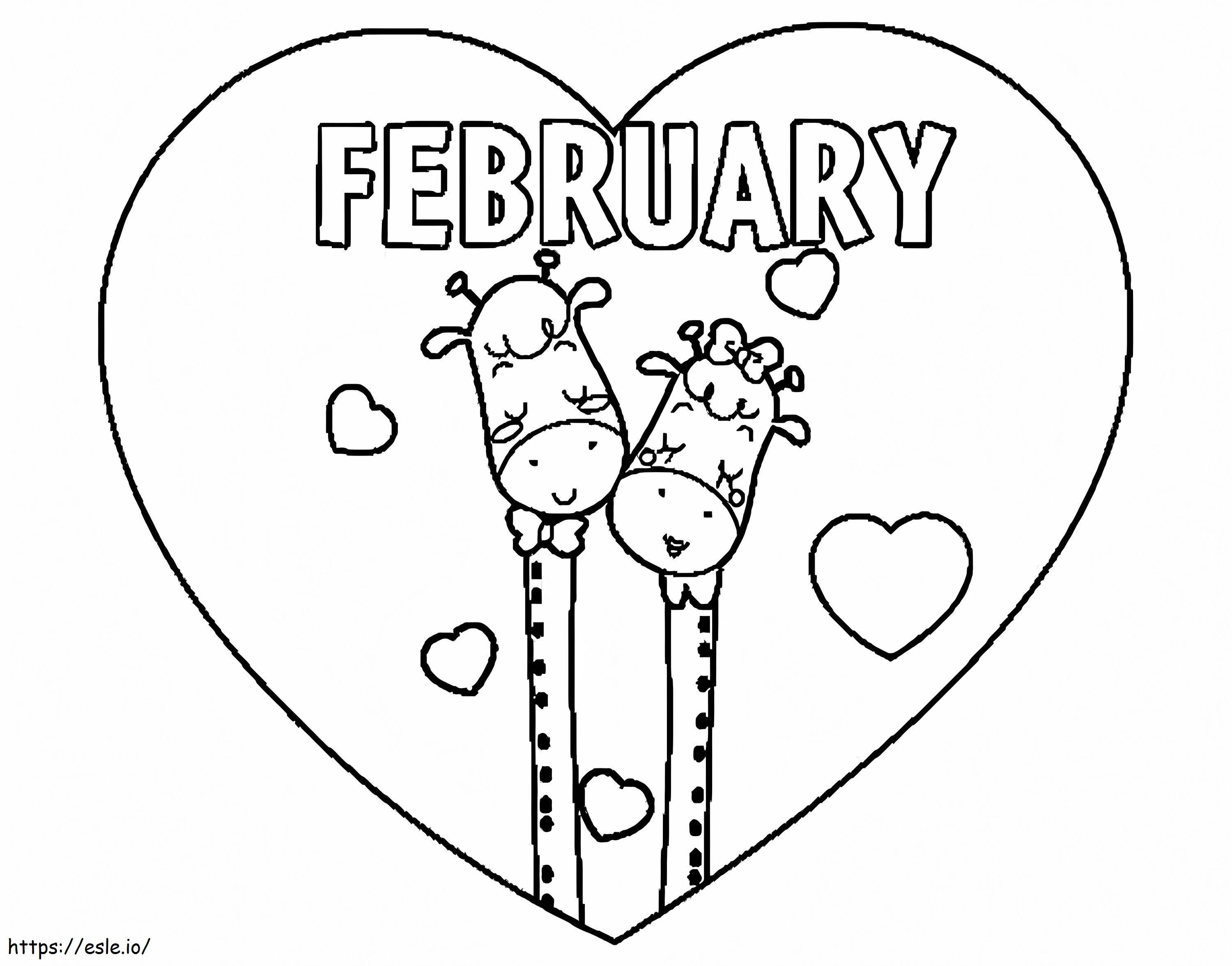 Dragoste februarie de colorat