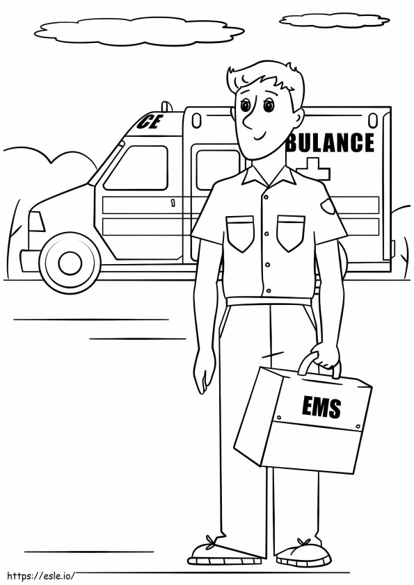 Operatori sanitari e di ambulanza da colorare