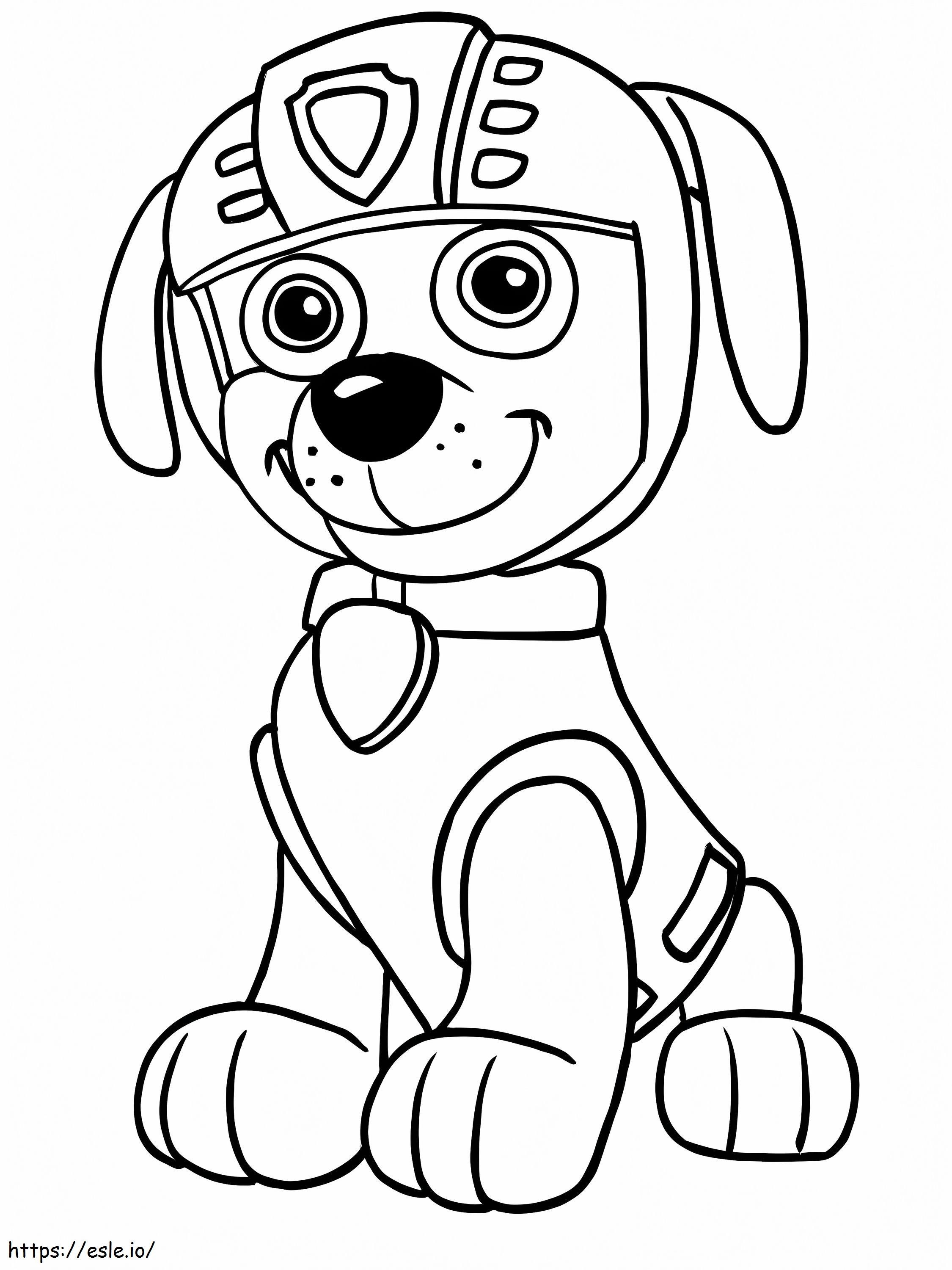 Cute Zuma From Paw Patrol coloring page