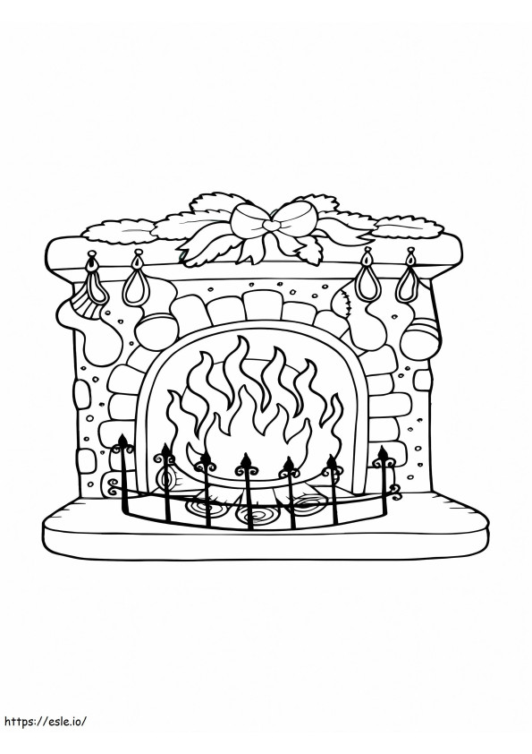 Free Fireplace coloring page