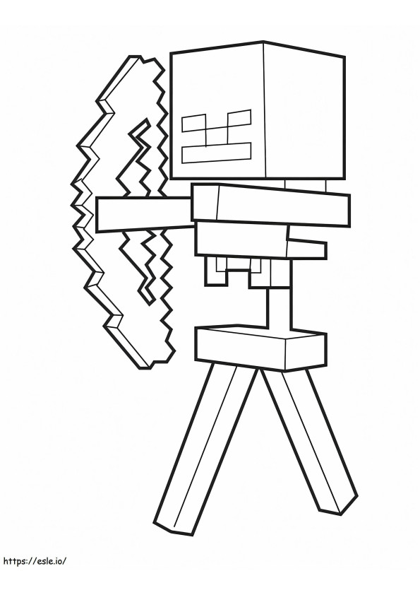 Coloriage Squelette et flèche du jeu Minecraft à imprimer dessin
