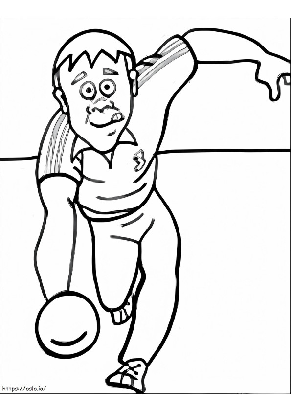 Old Man Playing Bowling coloring page