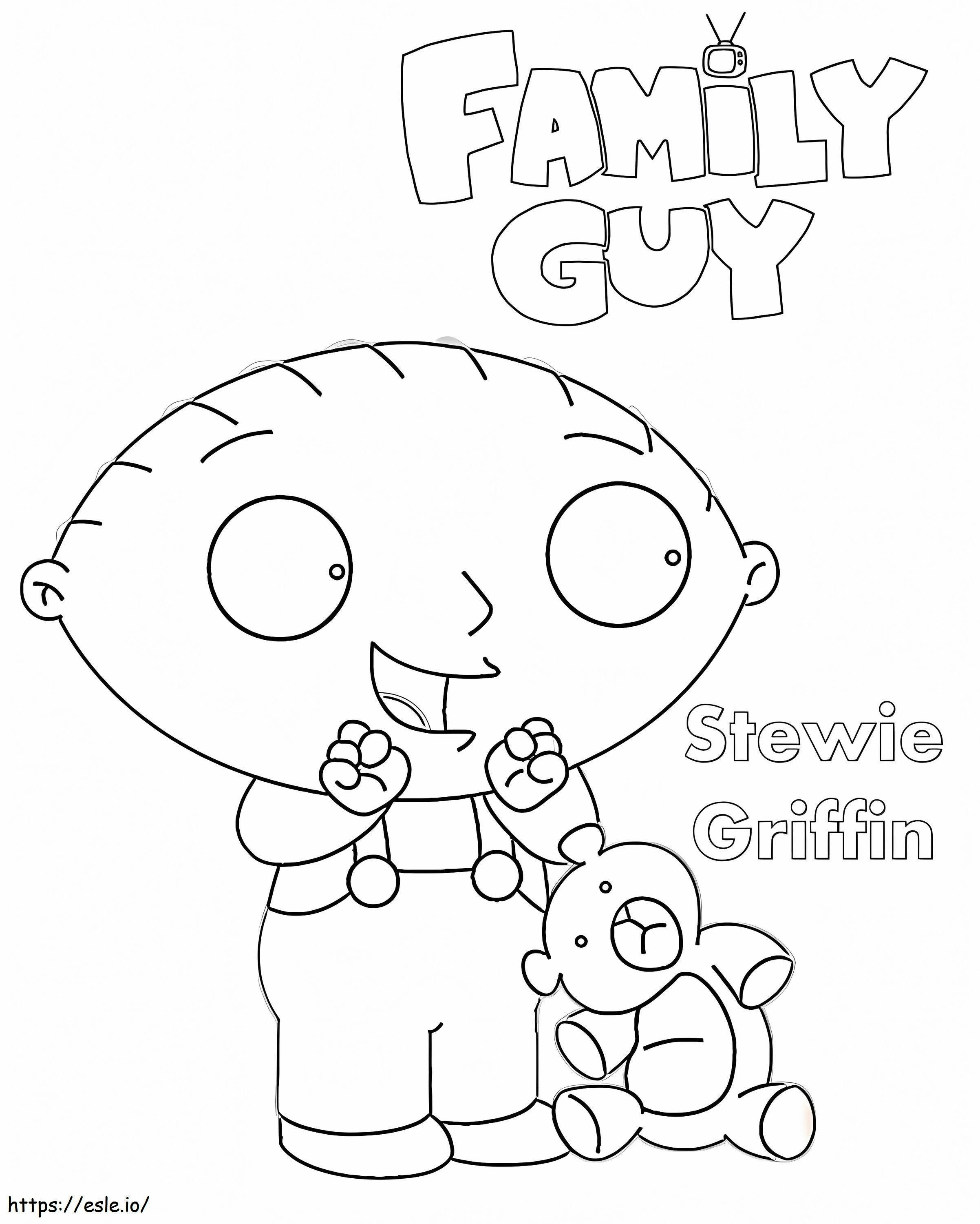 Coloriage Stewie Griffin, l'homme de la famille à imprimer dessin