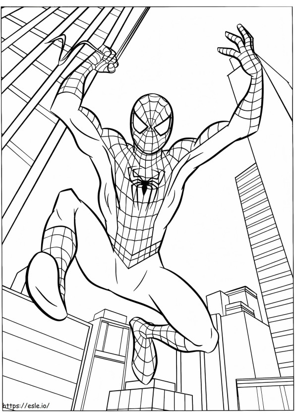 Spiderman Action coloring page