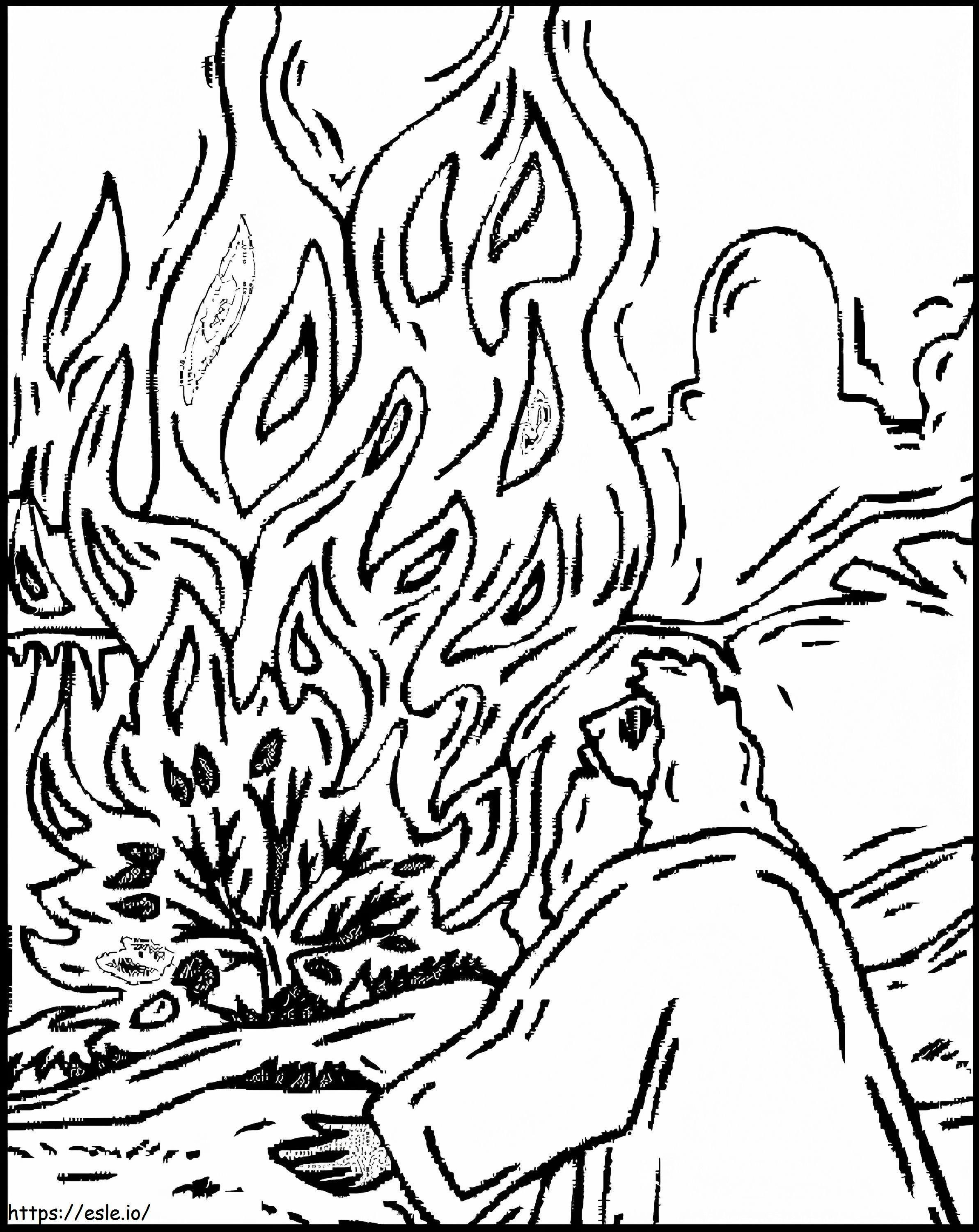 Burning Bush Coloring Page - Free Printable Religious Image