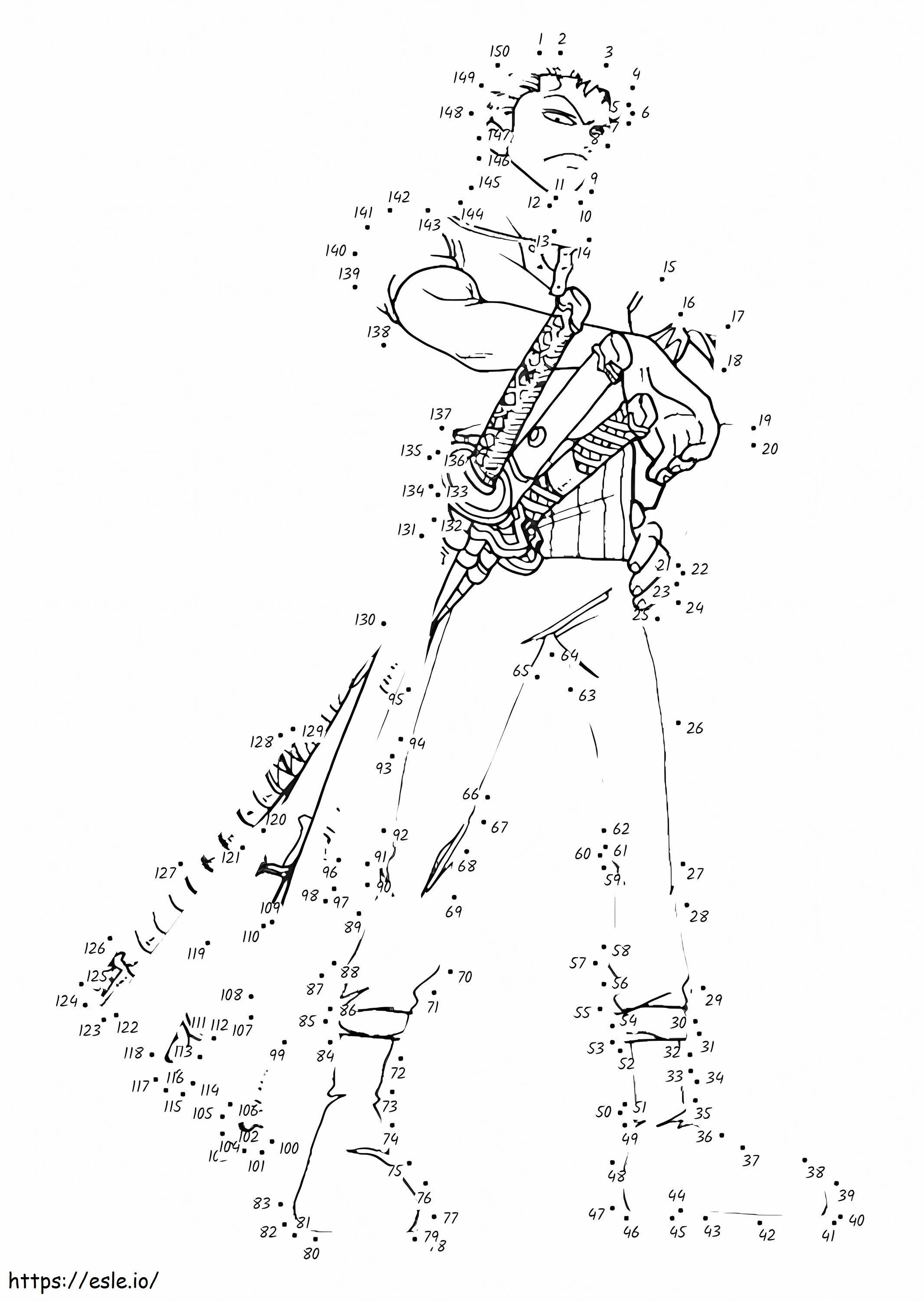 Zoro One Piece Dot To Dots coloring page