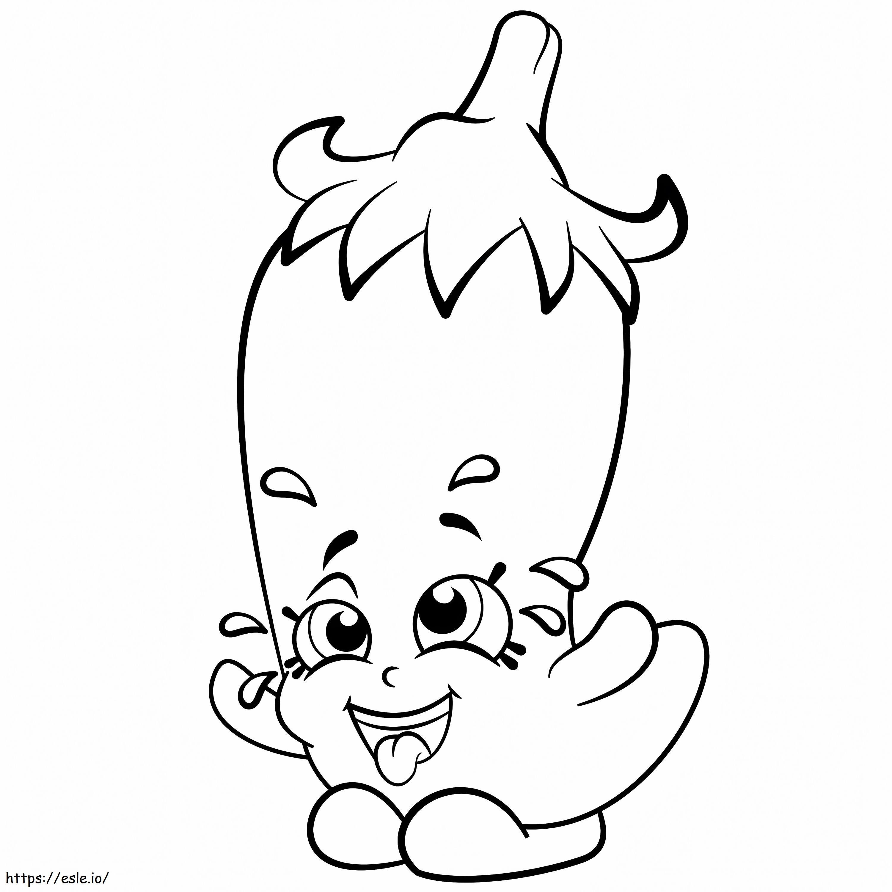 Cartoon Red Chili Shopkins coloring page