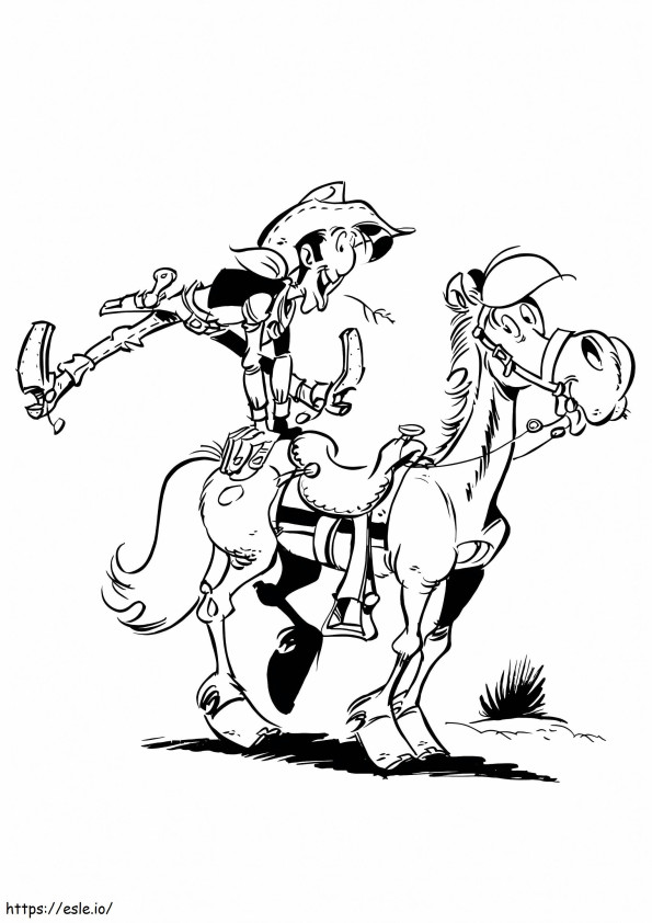 Lucky Luke ja Jolly Jumper värityskuva