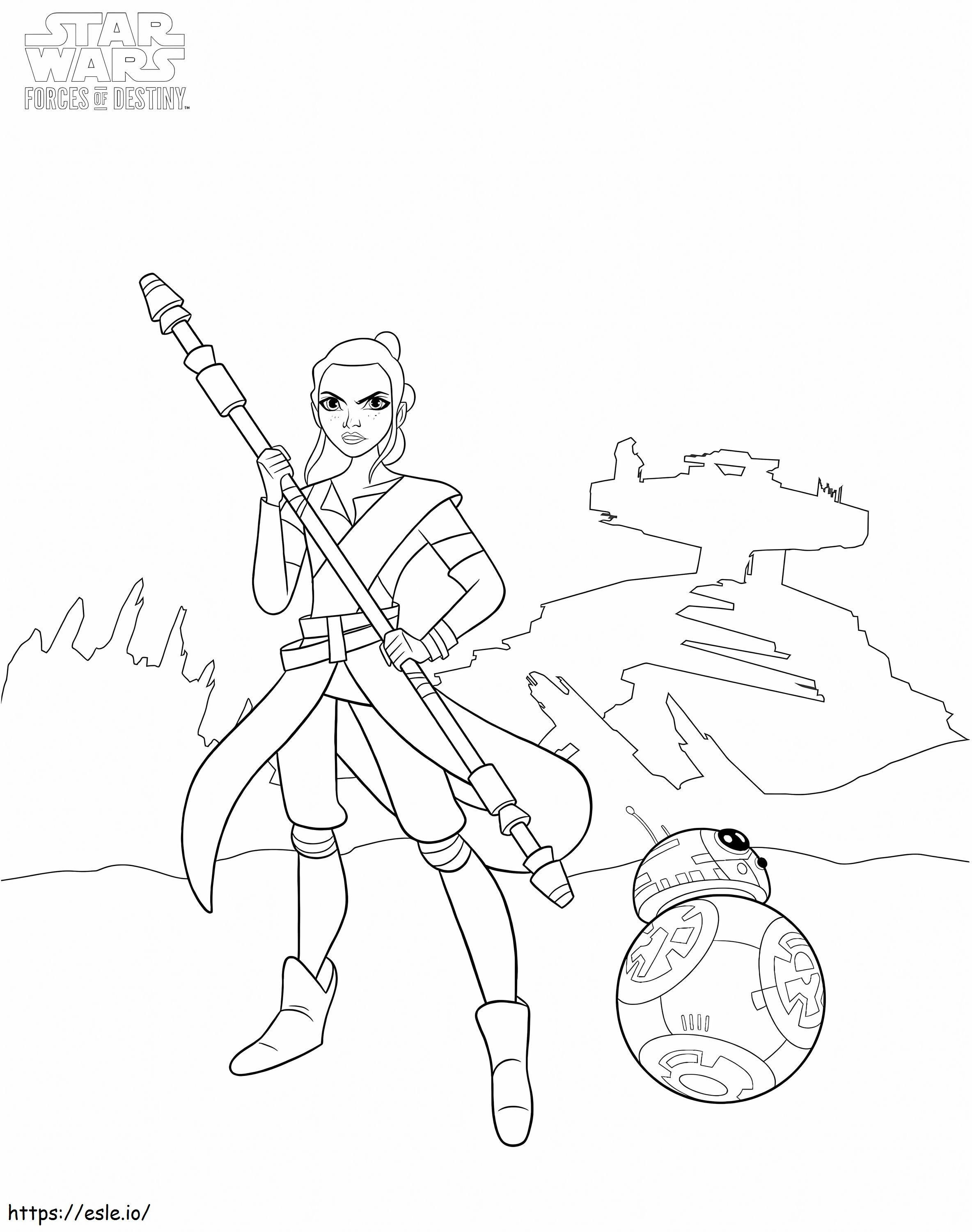 BB 8 And Rey coloring page