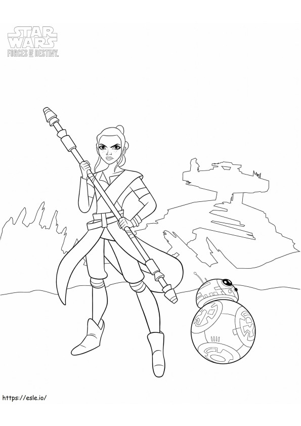 BB 8 And Rey coloring page