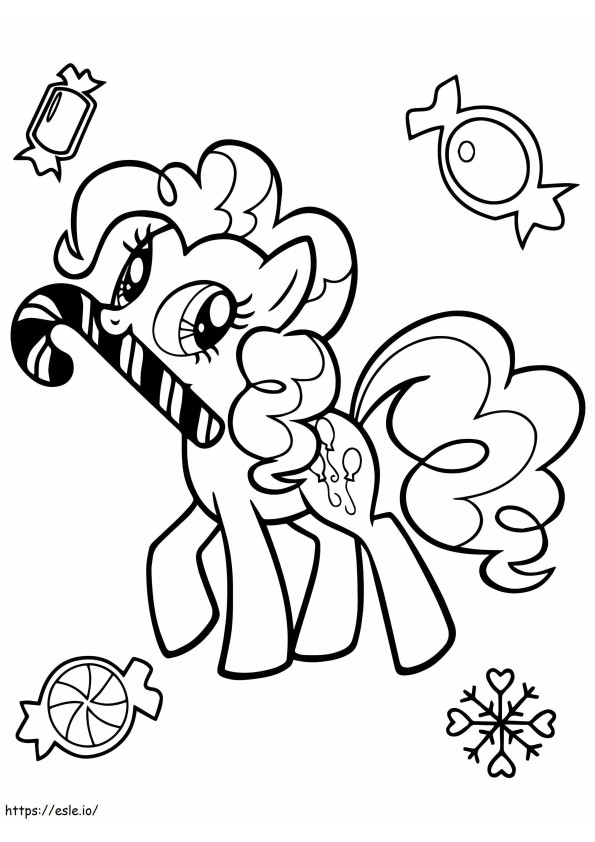Pinkie Pie With Candy Cane coloring page