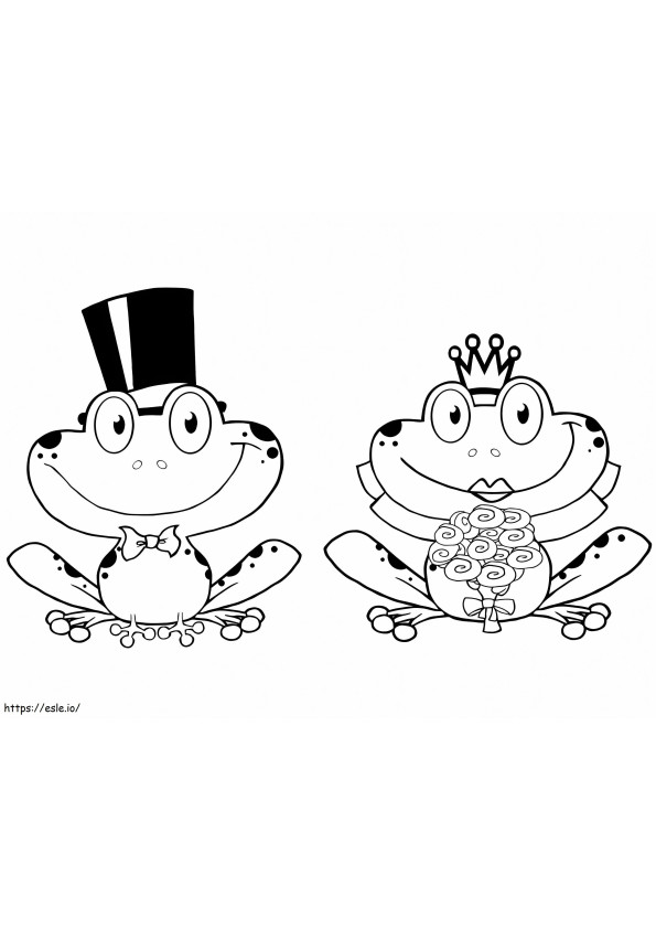 Frog Couple coloring page