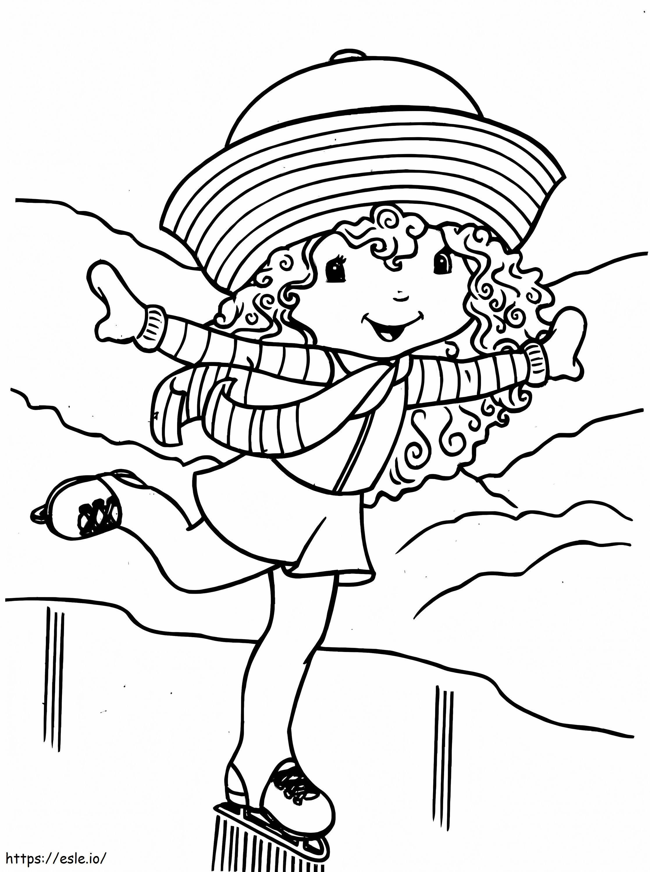 Strawberry Skater Cake coloring page