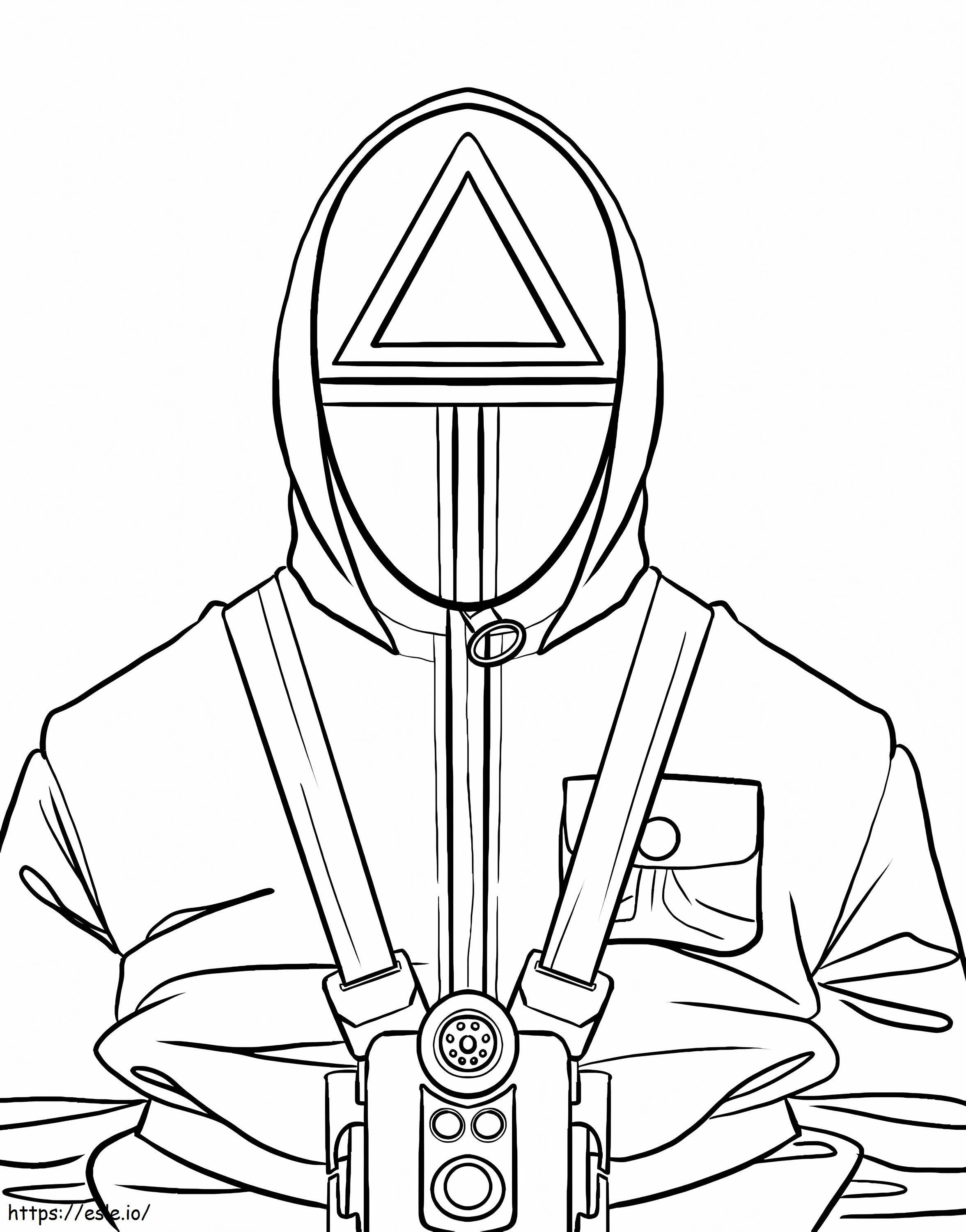 Uniforme della guardia rossa con triangolo sul viso da colorare