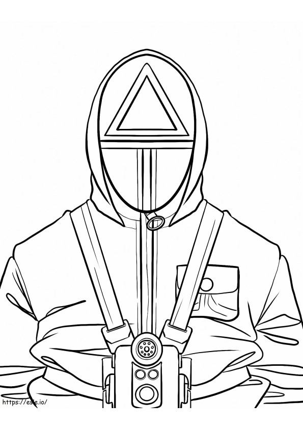 Uniforme della guardia rossa con triangolo sul viso da colorare
