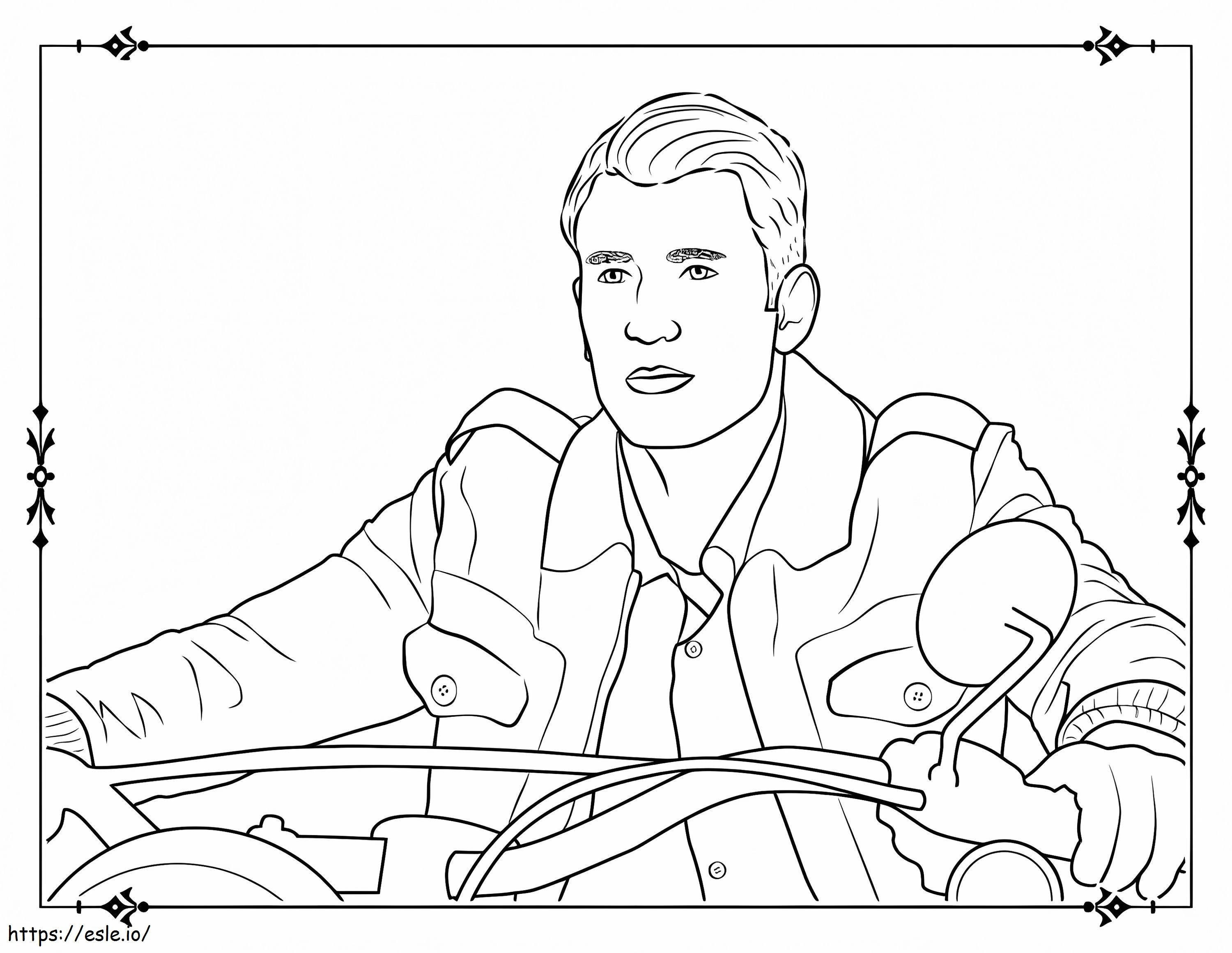Chris Evans Riding Motorcycle coloring page