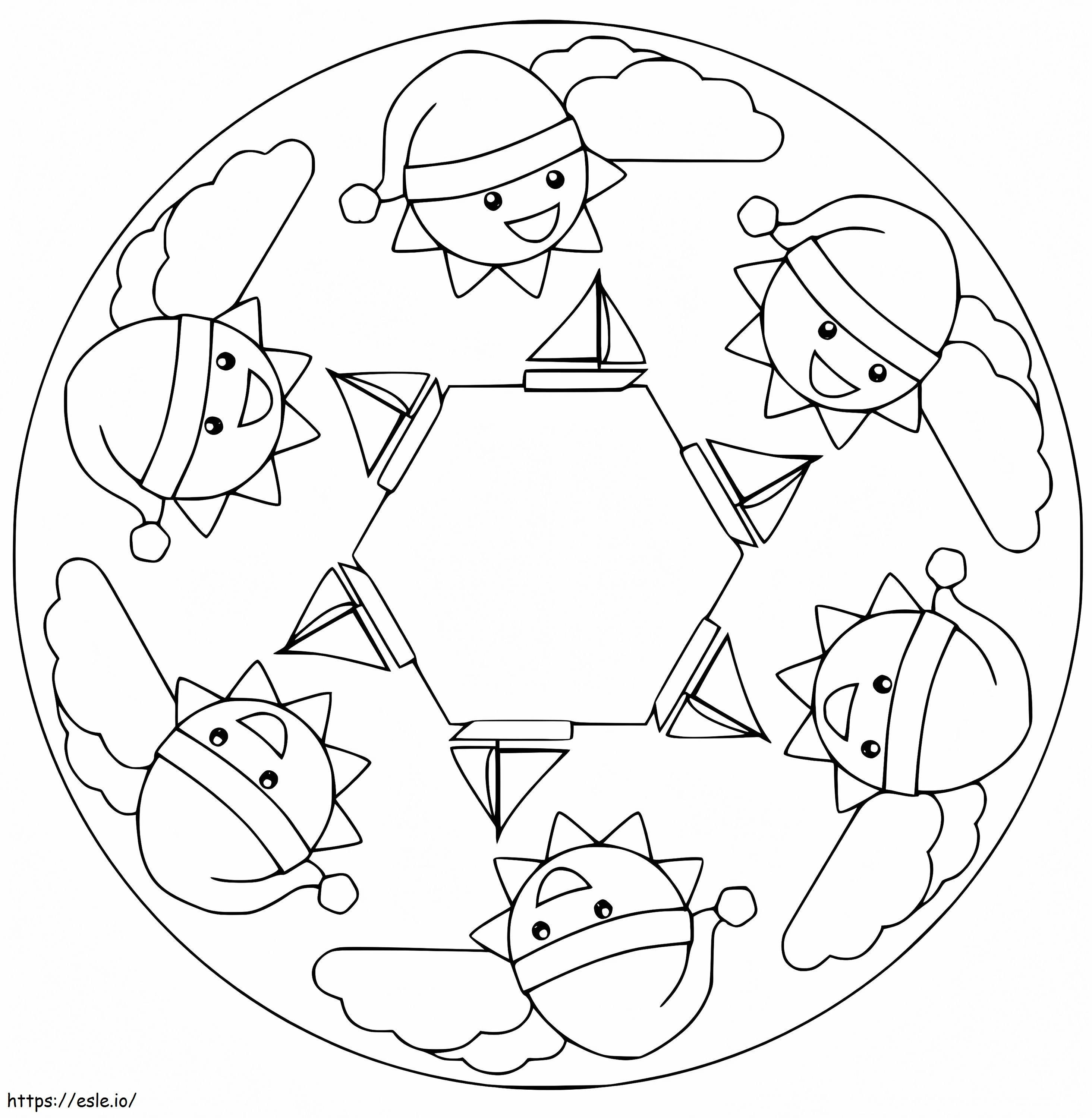 Coloriage Mandala de Noël 14 à imprimer dessin