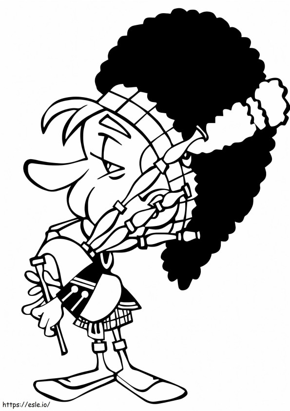 Scottish Soldier Harmonica coloring page