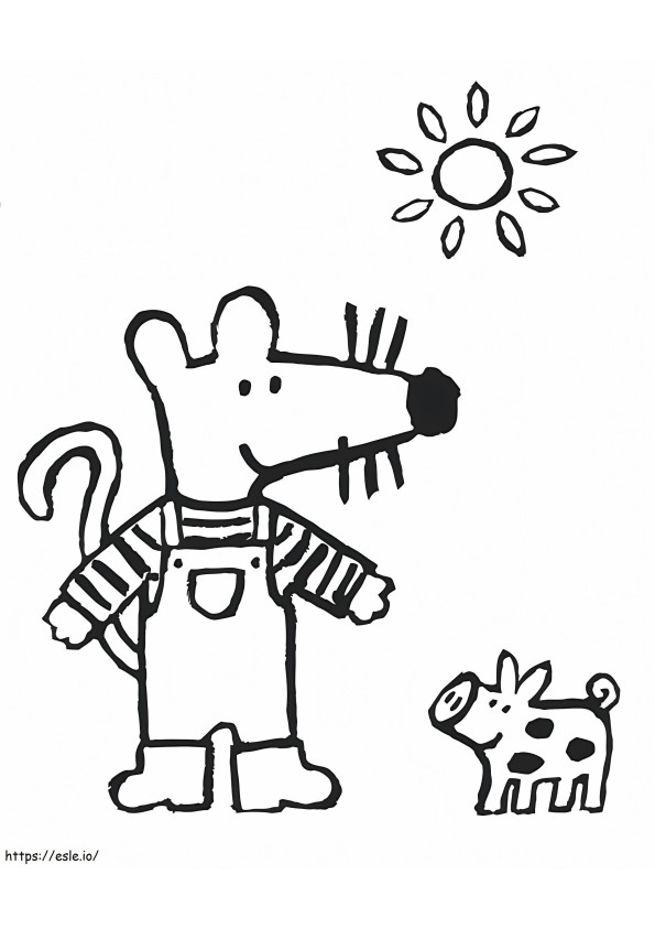 Maisy And Piglet coloring page