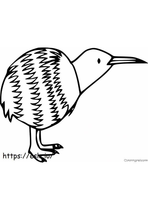 Lindo pájaro kiwi de dibujos animados para colorear