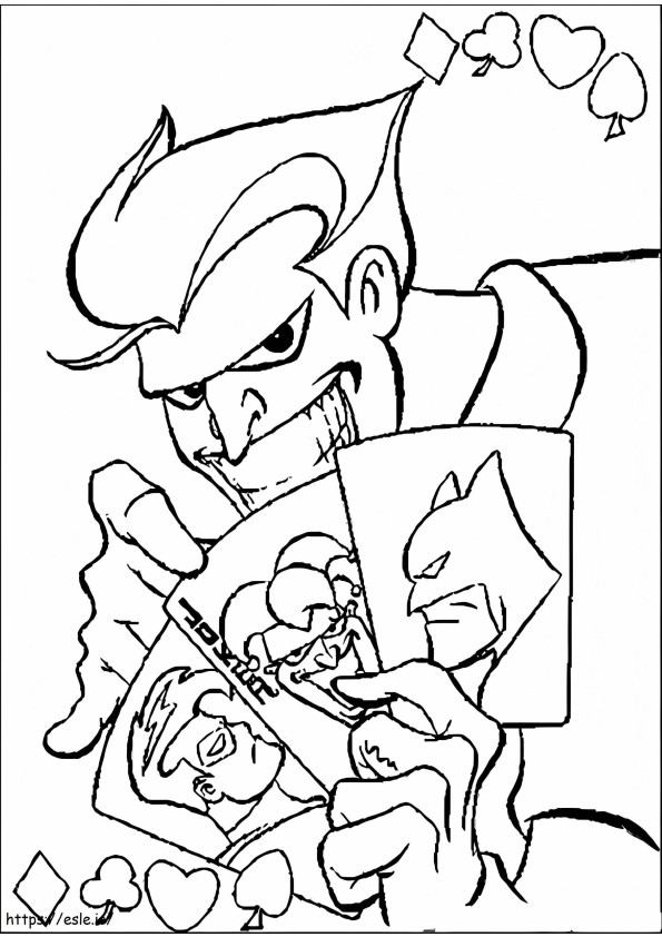Joker Holding Card coloring page