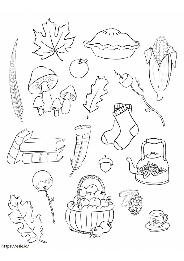 Autumn Stickers coloring page