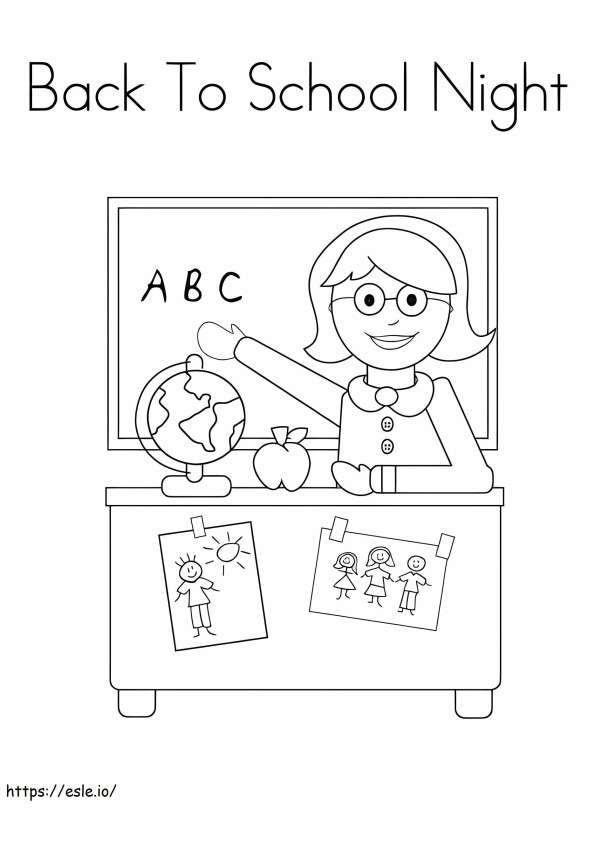 Back To School Night coloring page
