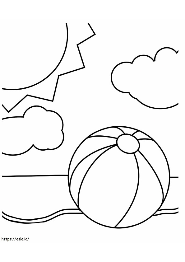Beach Ball On The Beach coloring page