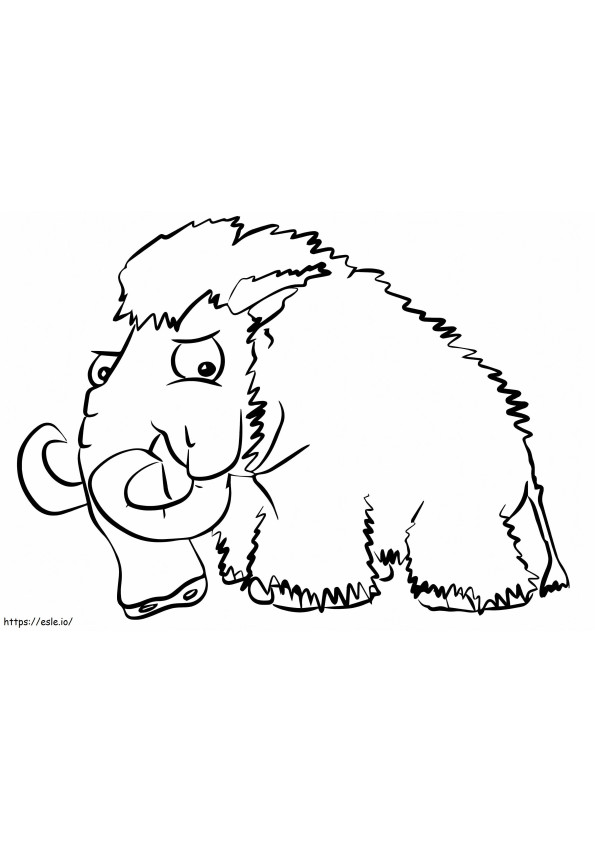 Cartoon Mammoth coloring page