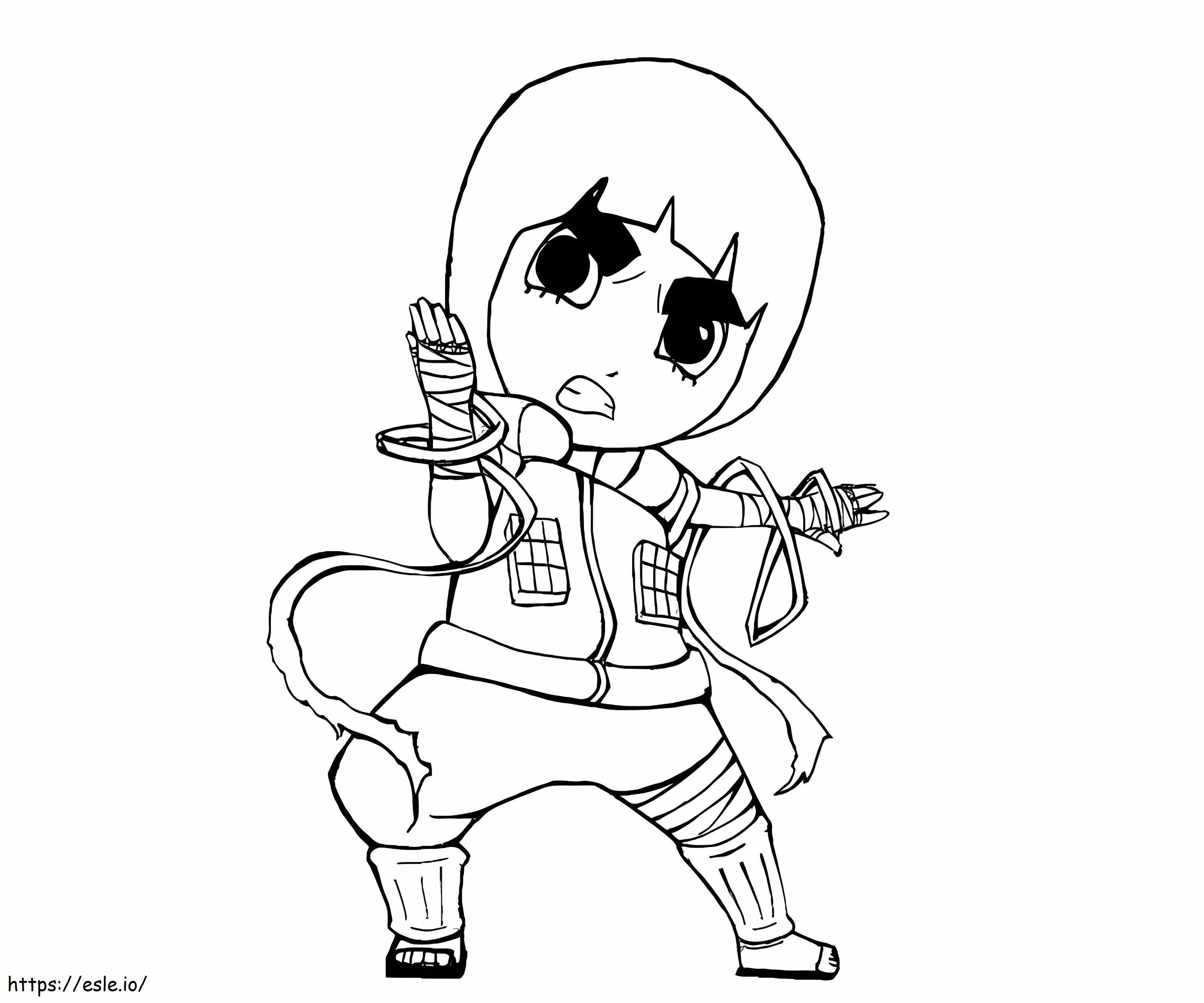 Chibi Rock Lee Angry coloring page