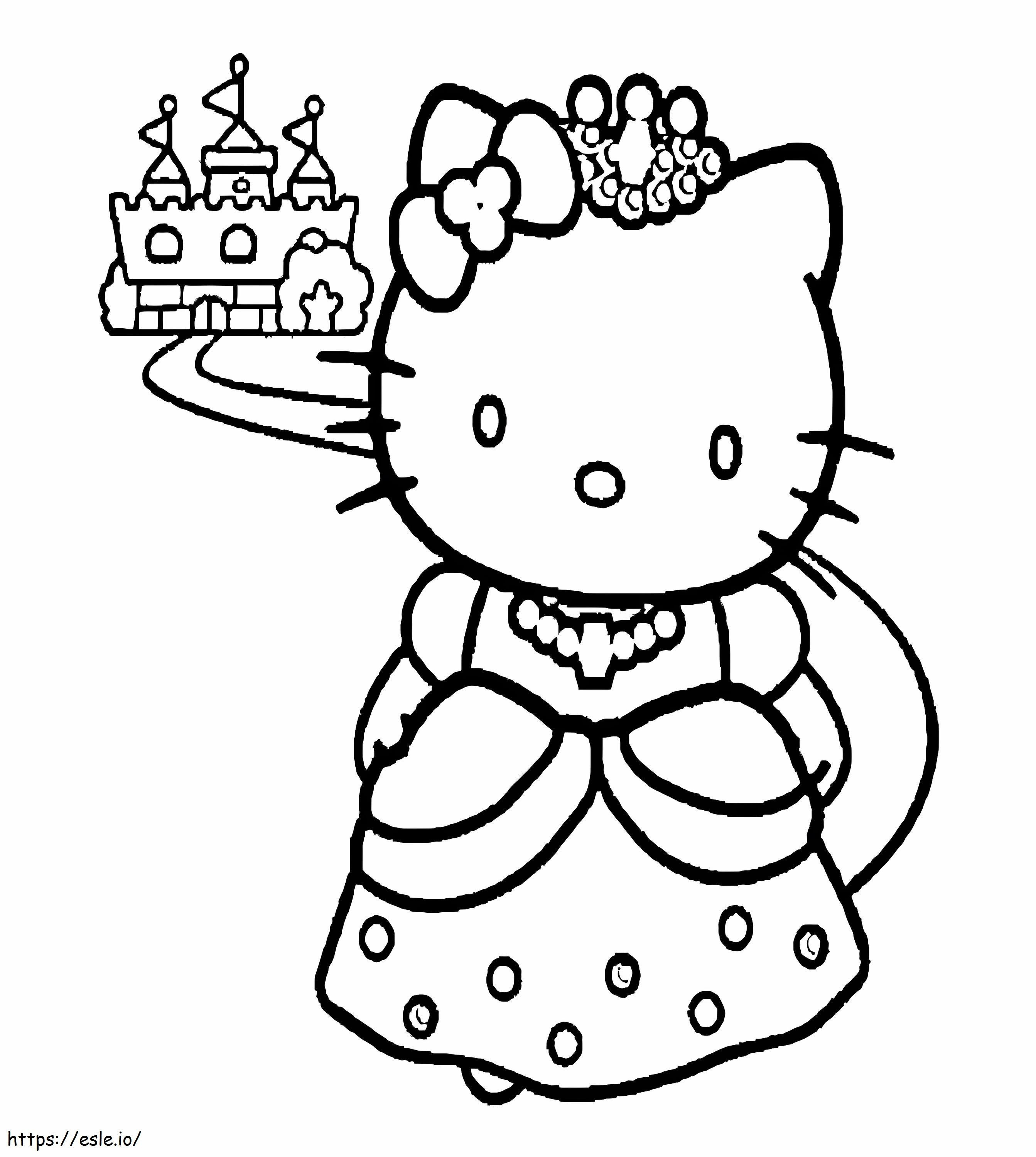 Hello Kitty e um lindo castelo para colorir