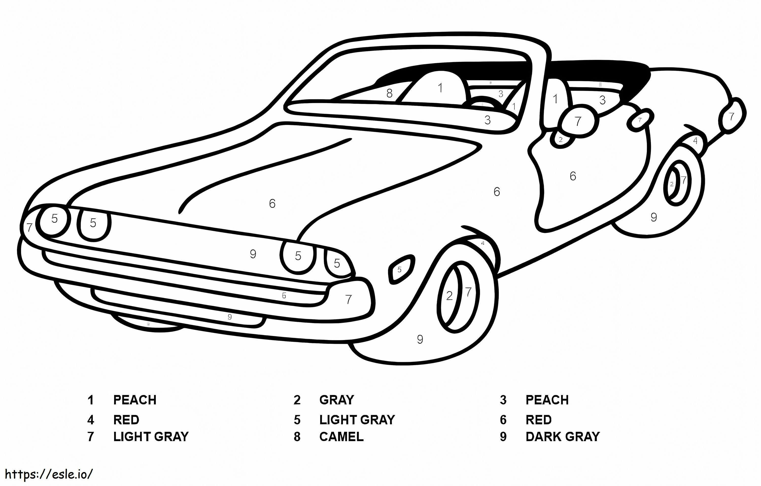 Coloriage Chevrolet Couleur Par Numéro à imprimer dessin