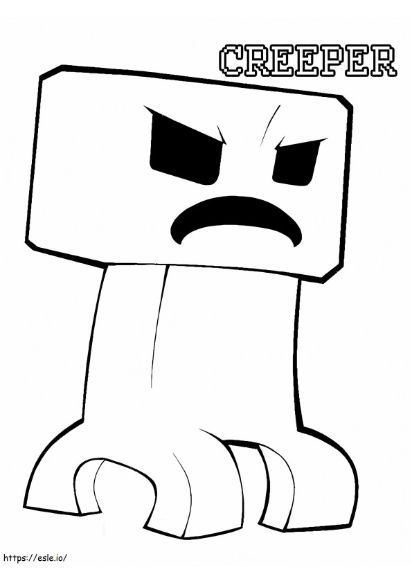 Coloriage Creeper Minecraft en colère à imprimer dessin