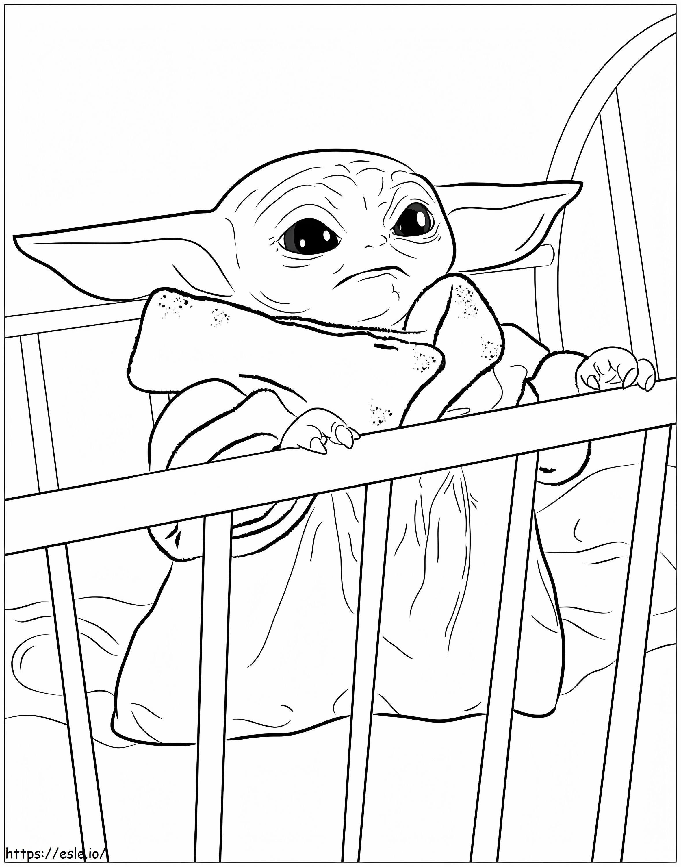 Baby Yoda 1 de colorat