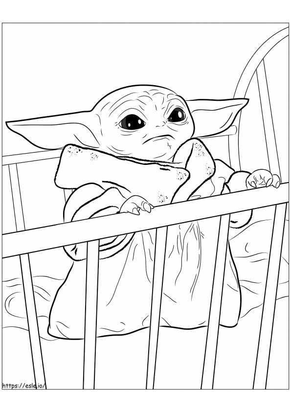 Baby Yoda 1 kleurplaat