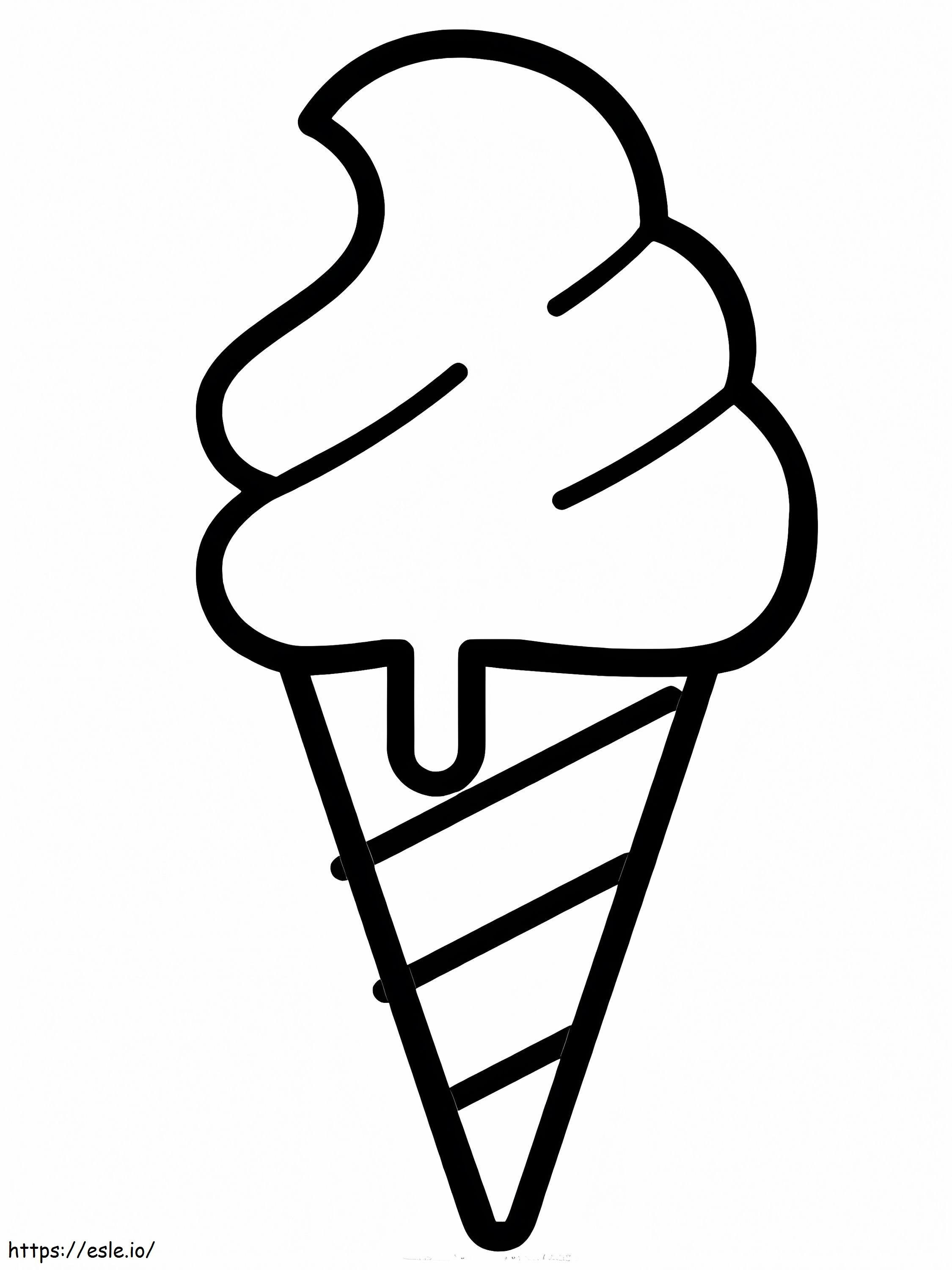 Easy Soft Ice Cream coloring page
