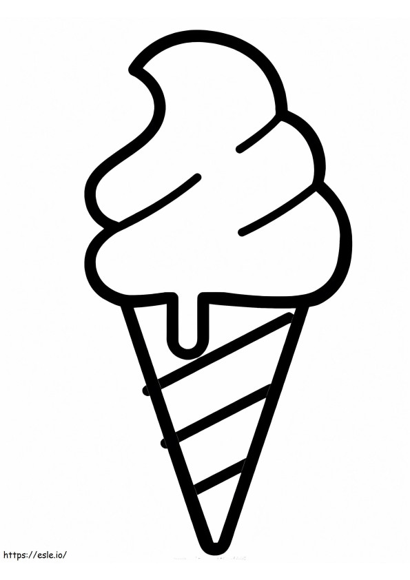 Coloriage Crème glacée molle facile à imprimer dessin
