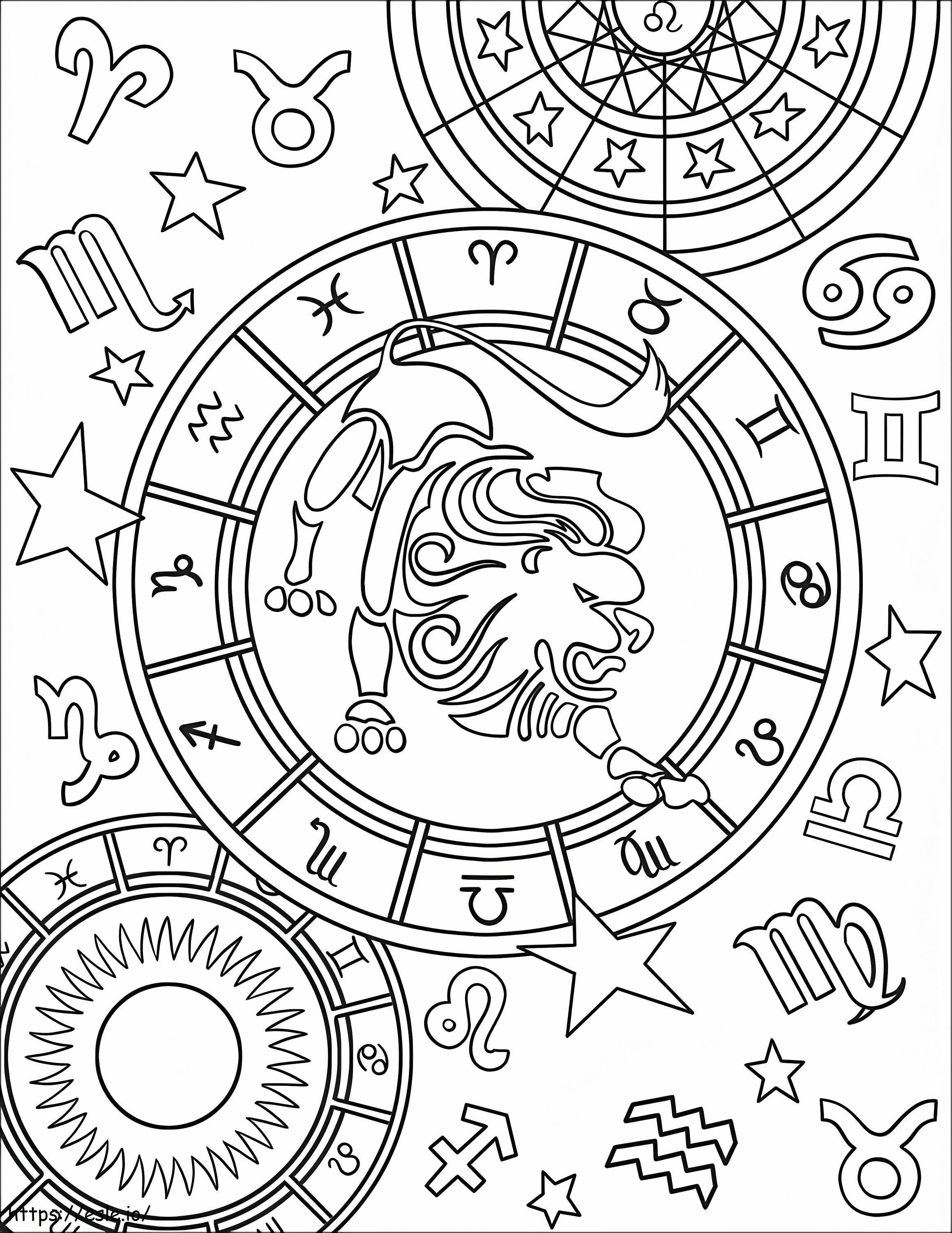 1597710596 Leo Zodiac Sign coloring page