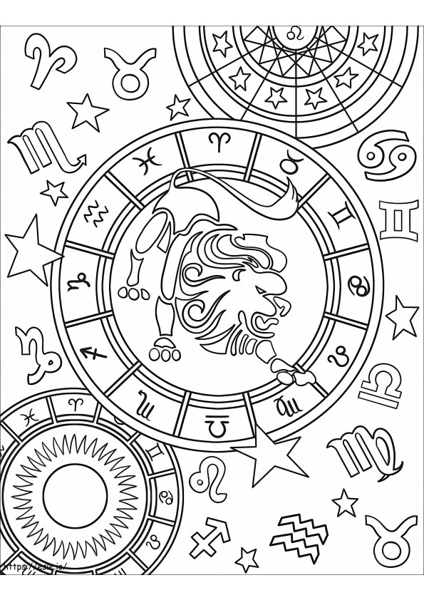 Coloriage 1597710596 Signe du zodiaque Lion à imprimer dessin