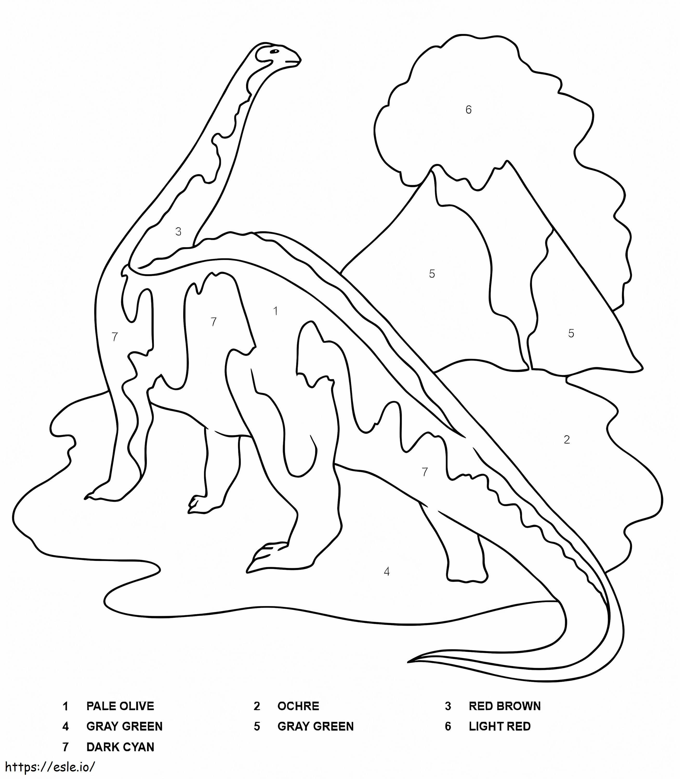 Brontosaurus Malen nach Zahlen ausmalbilder