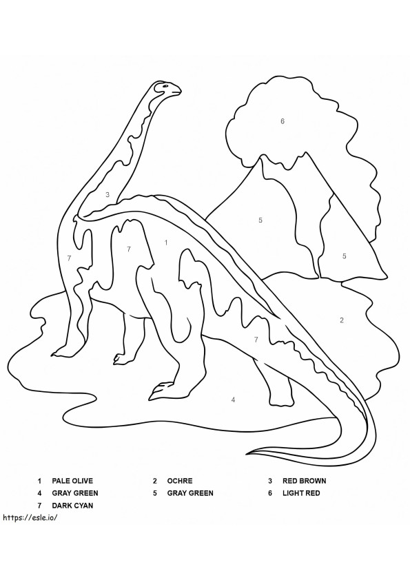 Brontosaurus Malen nach Zahlen ausmalbilder