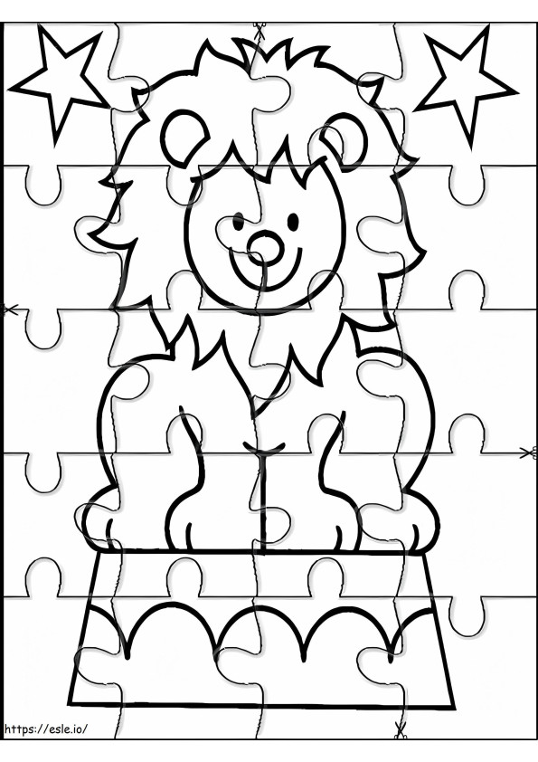 Leeuw puzzel kleurplaat