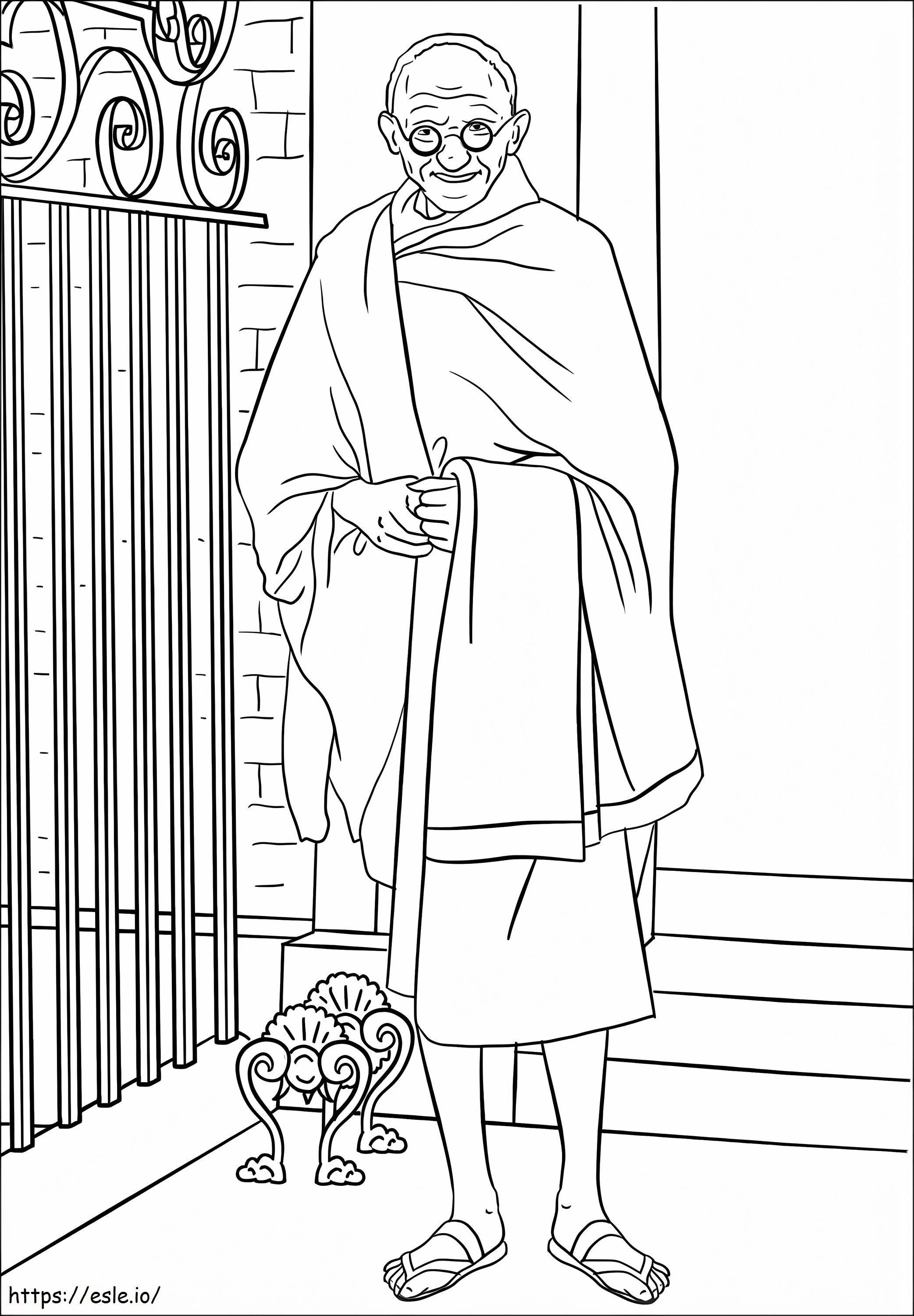 マハトマ・ガンジー 3 ぬりえ - 塗り絵