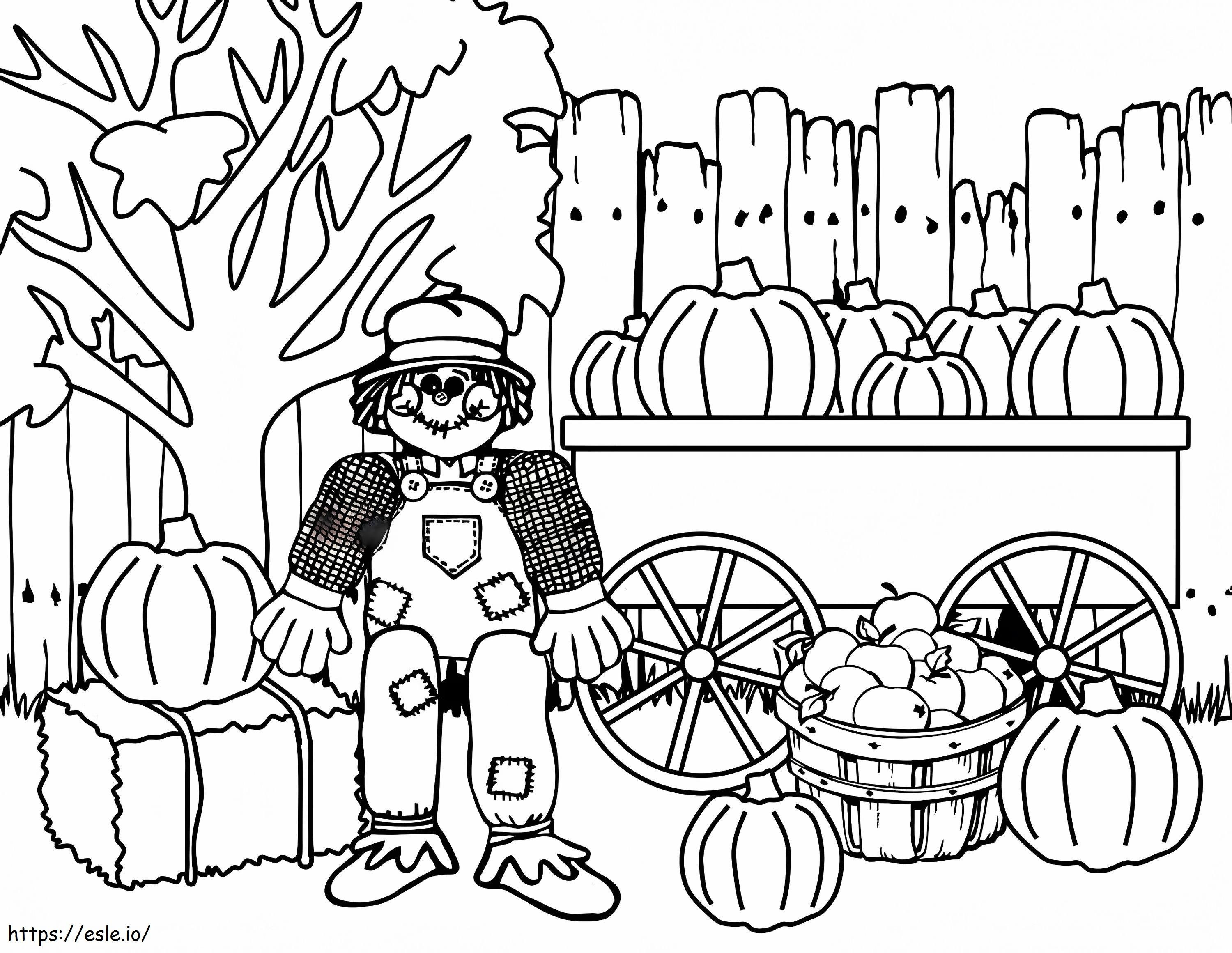Thanksgiving Scarecrow coloring page