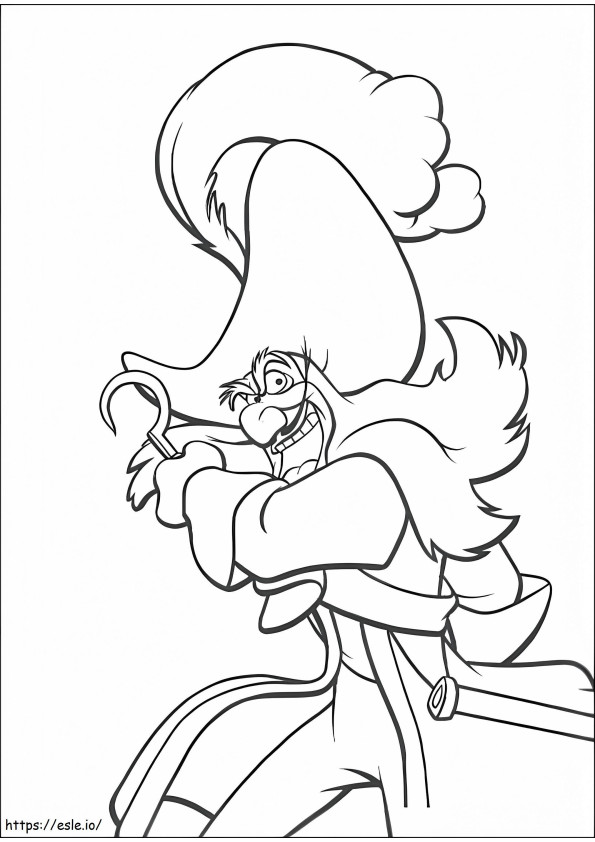 Captain Hook Angry coloring page