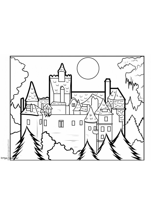Coloriage Château roumain à imprimer dessin