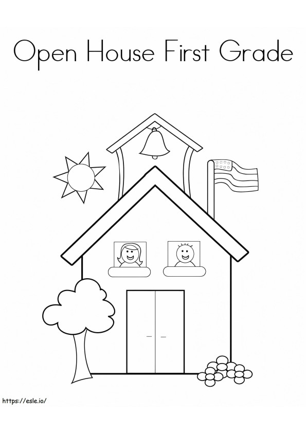 Open House First Grade coloring page